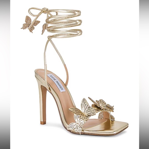 Steve Madden Utopia Gold Sandals - Picture 2 of 4